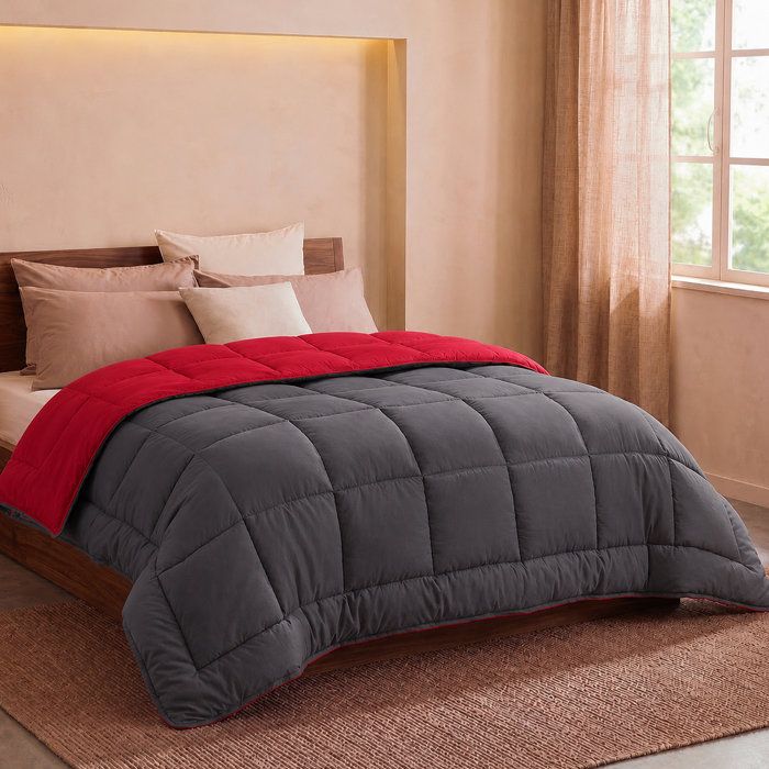 HUDSON Light microfiber duvet 200g / m² 220x240cm Gray & Red
