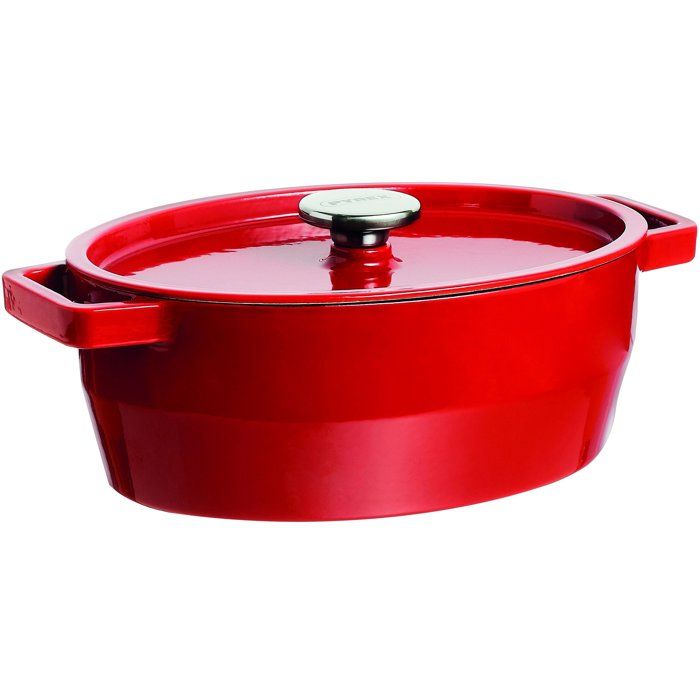 PYREX Slow Cook oval casserole - 3,8 L - Red - All heat sources including induction