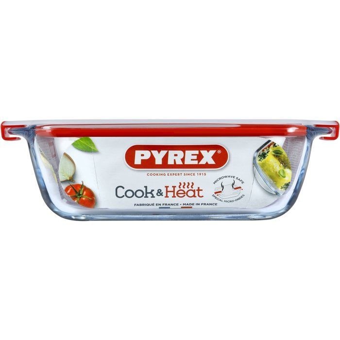 PYREX - COOK & HEAT - Rectangular glass box with lid 23 * 15 cm
