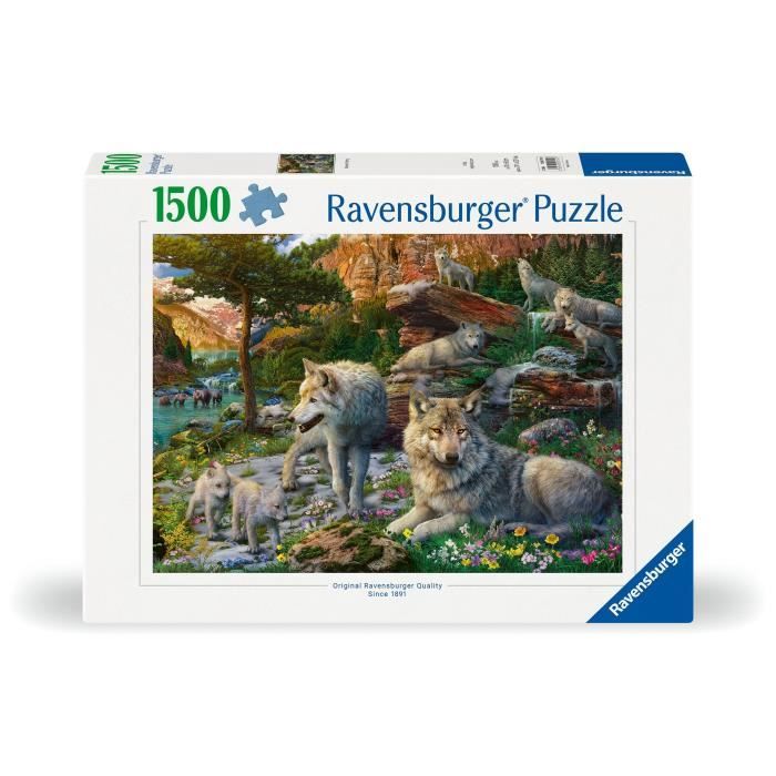 Puzzle 1500 pieces Wolves in Spring, Adults & Children from 14 years old, Premium quality puzzle 80x60cm, 12000719, Ravensburger