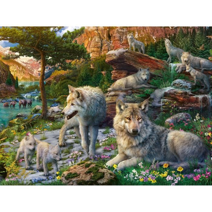 Puzzle 1500 pieces Wolves in Spring, Adults & Children from 14 years old, Premium quality puzzle 80x60cm, 12000719, Ravensburger