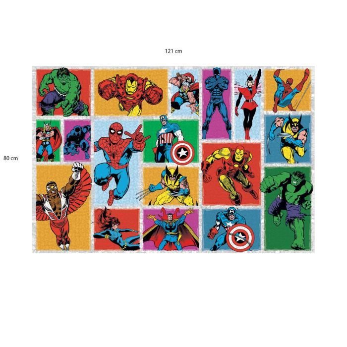 3000 Piece Retro Marvel Puzzle, Adults and Children from 14 Years Old, Premium Quality Puzzle, My Heroes Collection, 12001549, Nathan