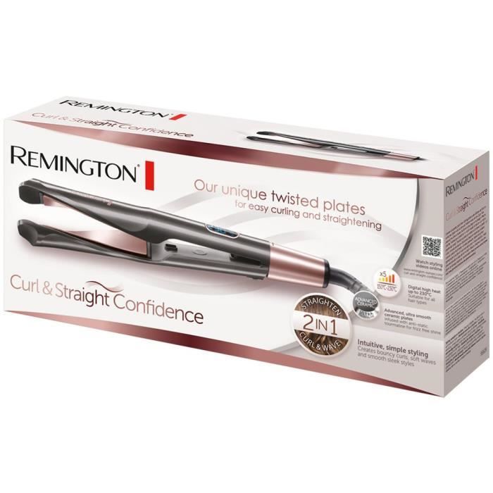 Remington S6606 Curling Iron, Curling Iron, Straightener, Curl Curler Confidence Advanced Cermaic, Tourmaline, Antistatic