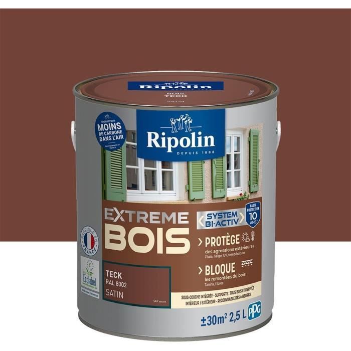 RIPOLIN Paint for Interior & Exterior Wood - for Interior & Exterior Wood Teak Satin, 2,5L