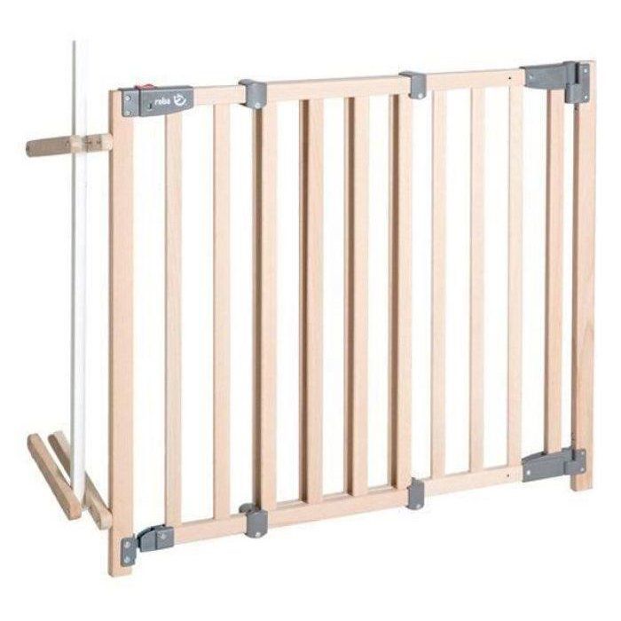 ROBA Safety Up Baby Safety Gate for Stairs - Width from 93.5 to 120.5 cm - Natural Wood