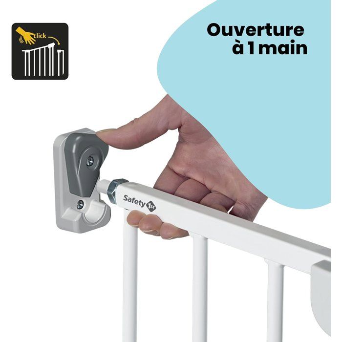 Barriere Safety First wall-fix extending metal blanche