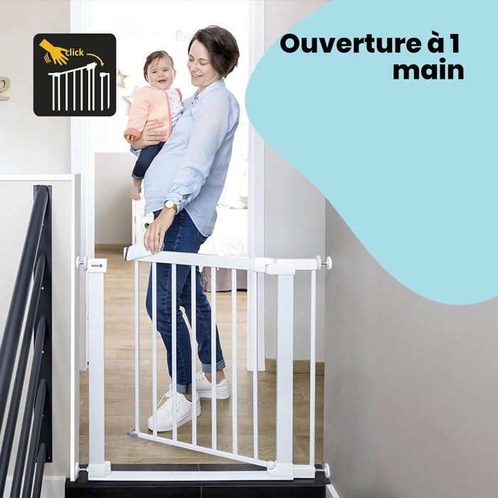 SAFETY 1ST Flat Step Barrier Metal Child Safety Barrier - White