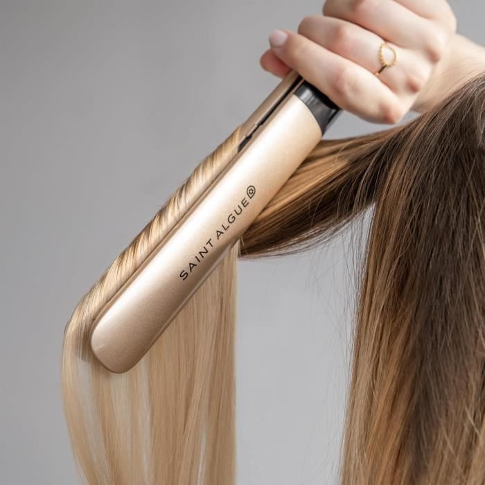 SAINT ALGUE 3963 - Demeliss GOLD hair straightener - Ceramic coating - Ultra-thin floating plates - 150 to 230 ° C - Black / Gold