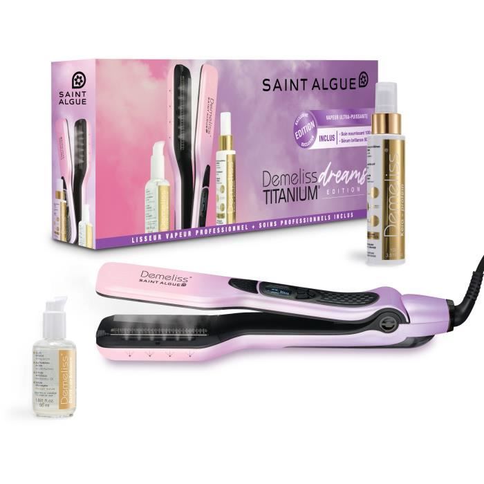 SAINT ALGUE 3964 - Demeliss TITANIUM Dreams Edition set - Steam straightener + Nourishing treatment Kera-Protein 100ml + Serum treatment 50ml