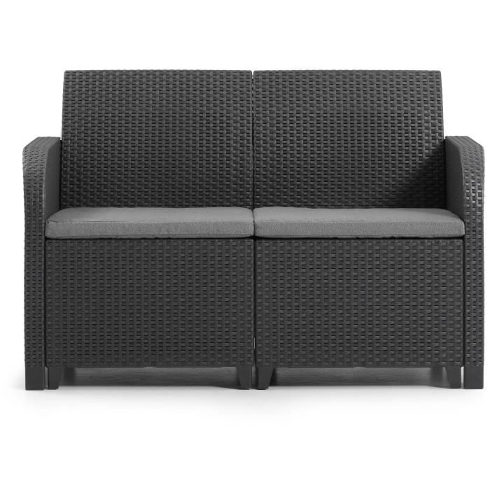 Allibert by KETER - Sanremo - garden sofa - in woven rattan look resin - graphite gray