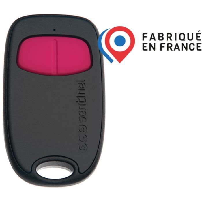 2-channel remote control - SCS SENTINEL - SimplyControl - Fuchsia, range 40m, frequency 433.92 MHz, CR2032 lithium battery included