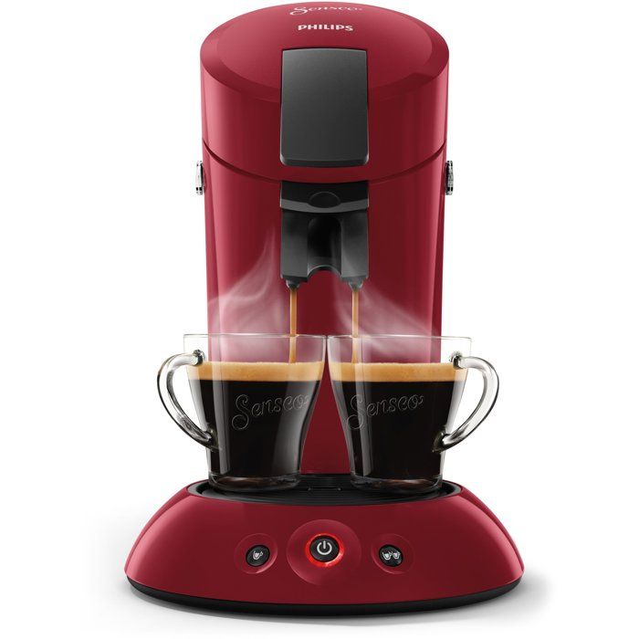 Philips HD6553/81 SENSEO ORIGINAL pod coffee machine, Aroma Booster, Crema Pus, 1 or 2 cups, Red