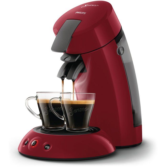 Philips HD6553/81 SENSEO ORIGINAL pod coffee machine, Aroma Booster, Crema Pus, 1 or 2 cups, Red