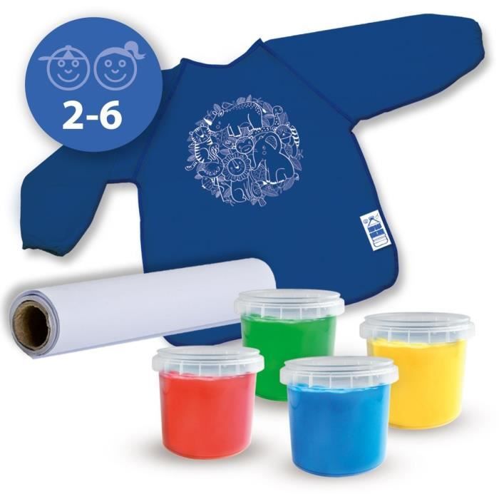 SES CREATIVE - Finger painting kit with Eco apron - 100% recycled