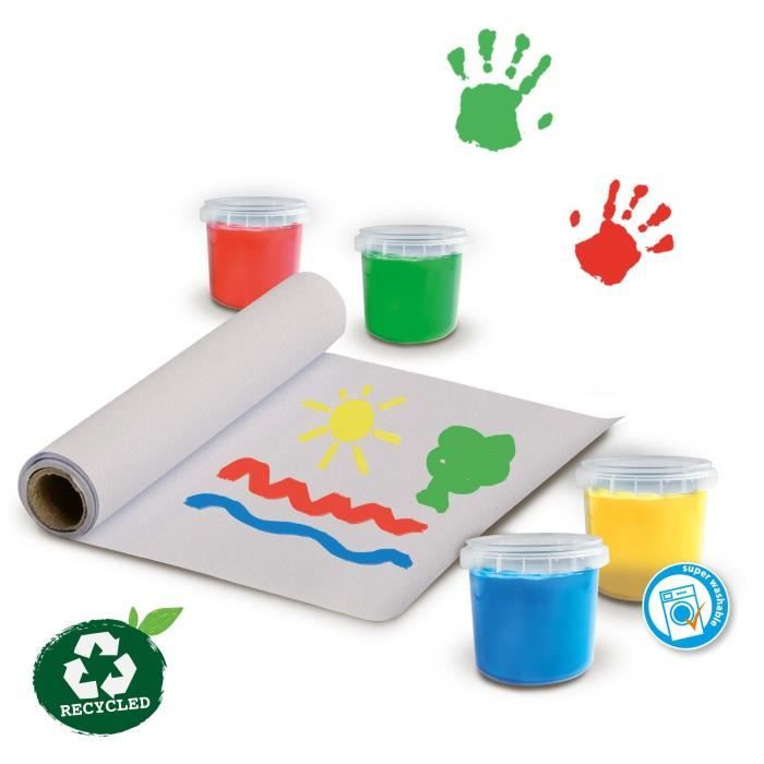 SES CREATIVE - Finger painting kit with Eco apron - 100% recycled