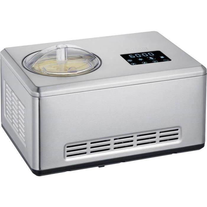 SEVERIN EZ7405 Sorbetiere Yogurt maker 2 in 1 - Innovative function for making ice cream sorbets and yoghurts / brushed stainless steel