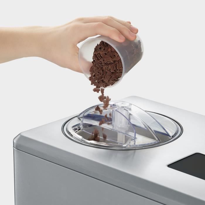 SEVERIN EZ7405 Sorbetiere Yogurt maker 2 in 1 - Innovative function for making ice cream sorbets and yoghurts / brushed stainless steel