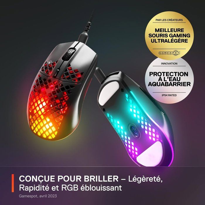Aerox 3 (2022) Onyx PC Mouse - Wireless - STEELSERIES - Black