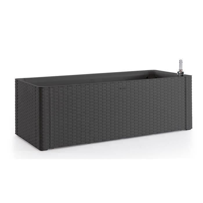 STEFANPLAST Natural Delux rectangular flower box - 100x43xH33cm - 90 + 6.5L in the reserve - Anthracite