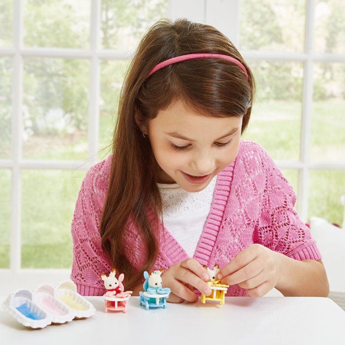 SYLVANIAN FAMILIES Chocolate bunny triplets and childcare accessories For Children