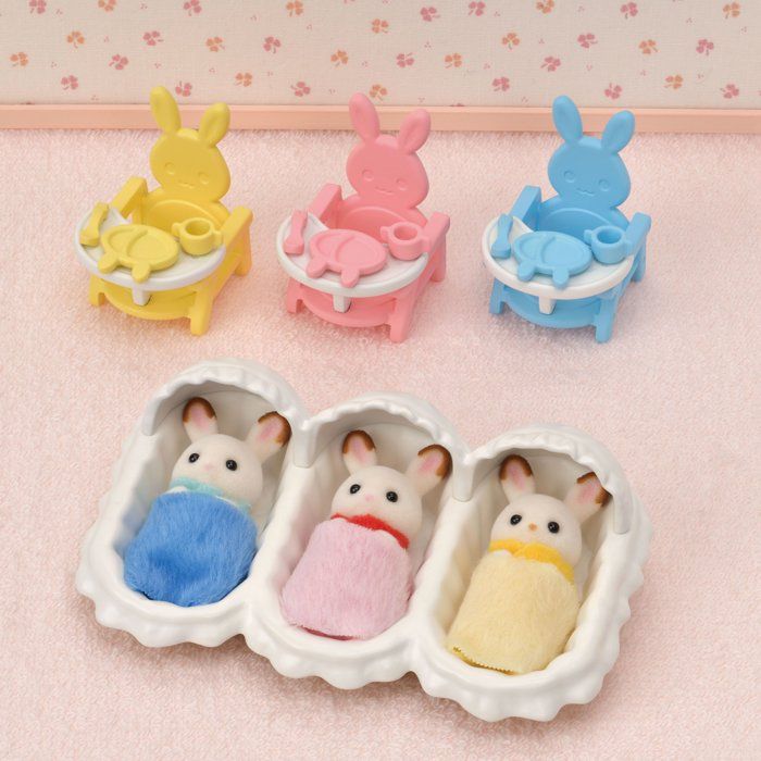 SYLVANIAN FAMILIES Chocolate bunny triplets and childcare accessories For Children