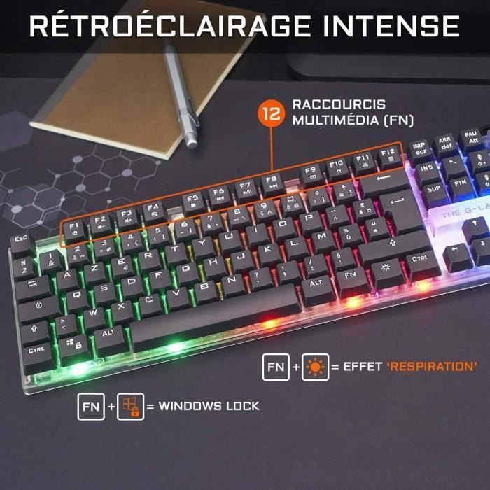 3 in 1 Gaming Combo - Backlit gaming keyboard and gaming mouse + Mouse pad - THE G-LAB - COMBO YTTRIUM