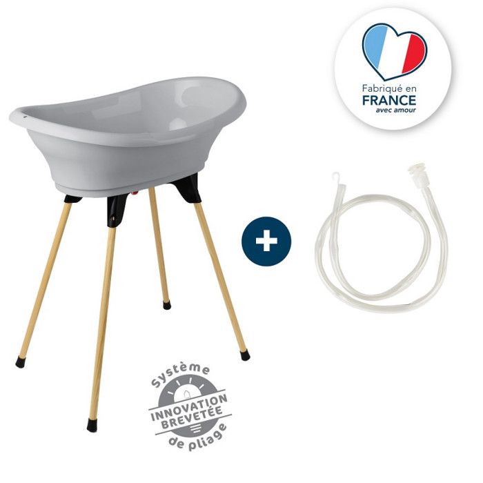 THERMOBABY Bath kit VASCO Charm gray: bath + feet + drain pipe