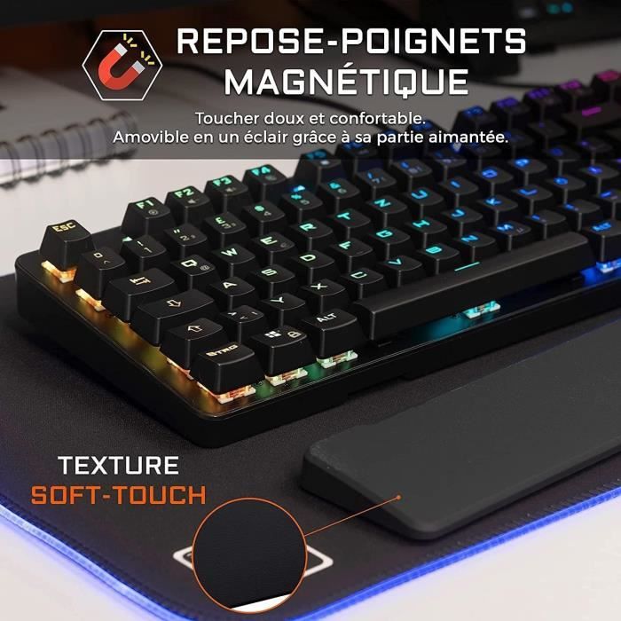 THE G-LAB KEYZ RUBIDIUM MECHANICAL KEYBOARD RED SWITCH AND RGB COMPLETELY CUSTOMIZABLE WITH WRIST REST