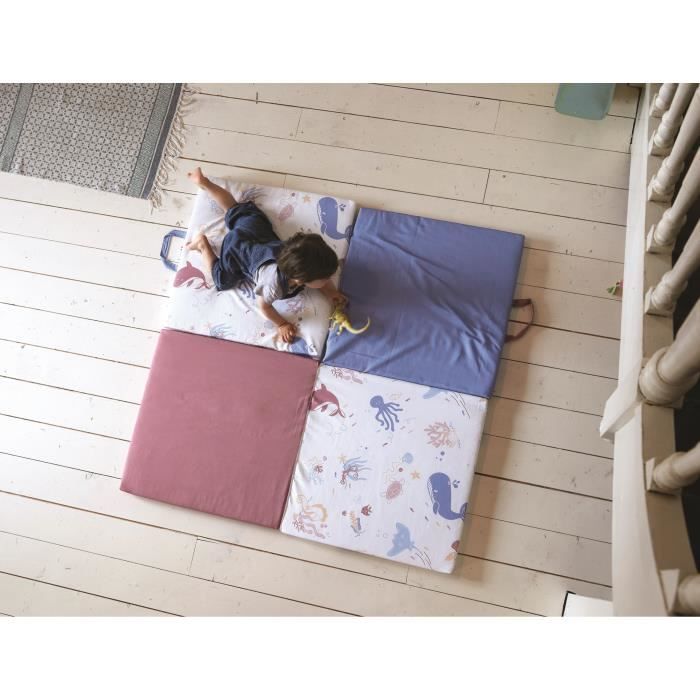 TINEO Smart rug Treasures of the ocean 3 in 1 - Evolutive - Removable cover - 120x120 cm -