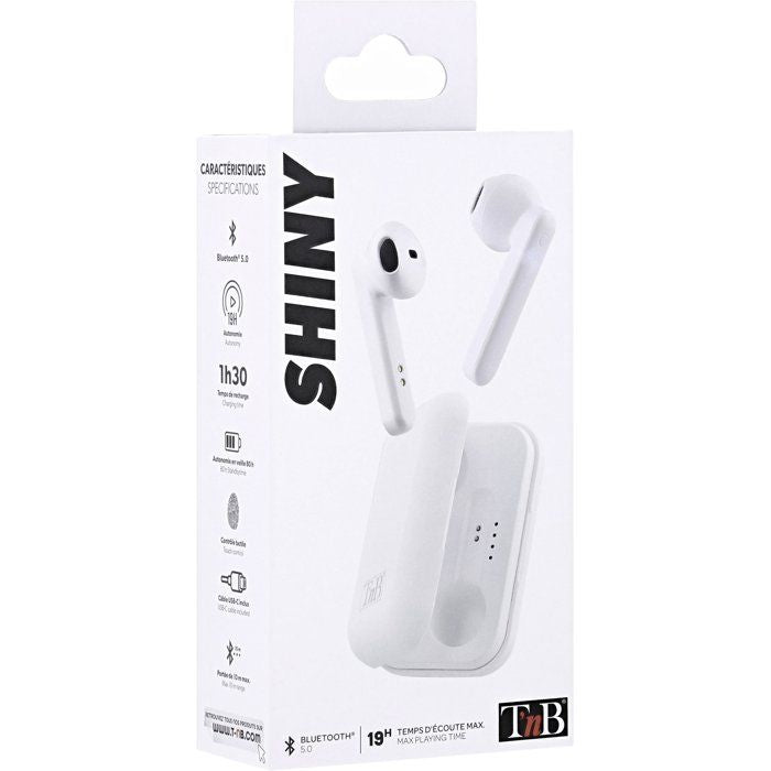 SHINY - TWS Bluetooth Earphones with Charging Box - White