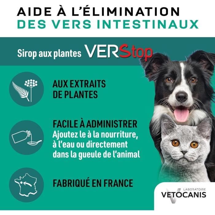 VETOCANIS Syrup against worms - 125 ml - For dogs and cats
