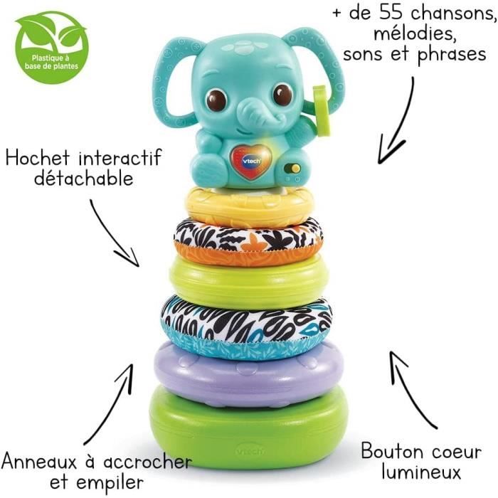VTECH BABY - Nino, Baby Elephant Stacko 3 in 1 (Bio-Based Plastic)