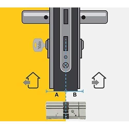 YALE 2100 Series high security cylinder 35x35 mm nickel-plated, anti-picking, anti-drilling and anti-bumping, 5 keys