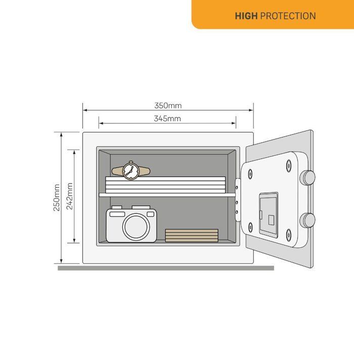 YALE -YSEB/250/EB1 - Security safe - electronic lock - domestic format H.25 x W.35 x D.30 cm (20 -5 L)