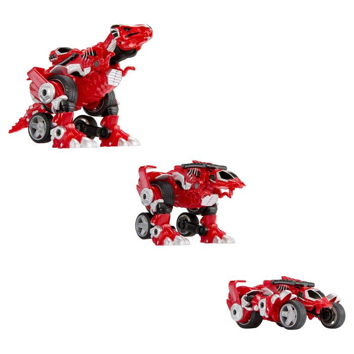 Armorsaurs  - Evolver Ajax - 2-in-1 Figure - Red - Dinosaur/Vehicle Conversion - Ages 6 and up