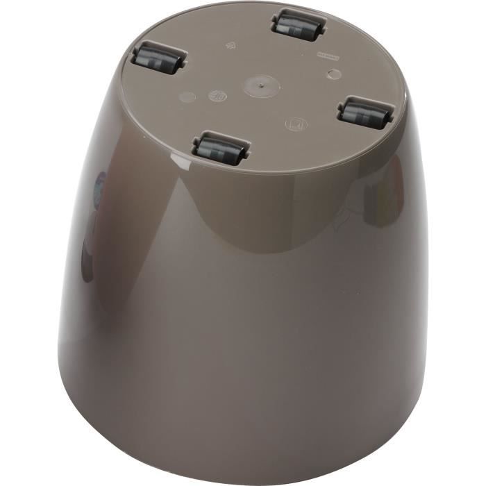 Shiny flowerpot - GARDEN ID - Shiny Taupe with wheels - 30 x 27 cm - Ceramic look - Waterproof - Easy to move