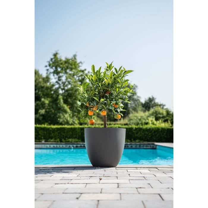 Flowerpot - GARDEN ID - Phoenix Anthracite - 48 x 42 cm - 100% Recycled and Recyclable - Frost and UV Resistant - For Outdoors