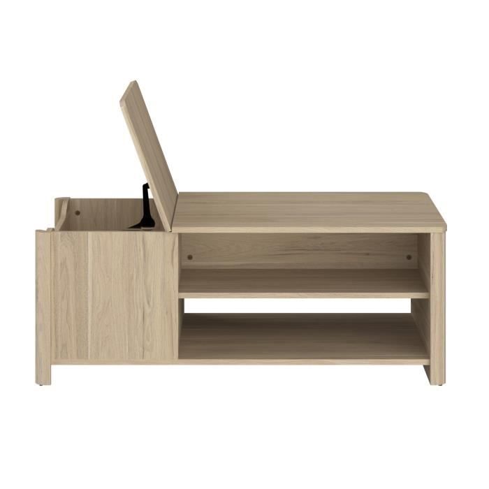 BETTY rectangular coffee table - In particle board covered with paper - Oak decor - Classic - L110 x H42 x D60 cm