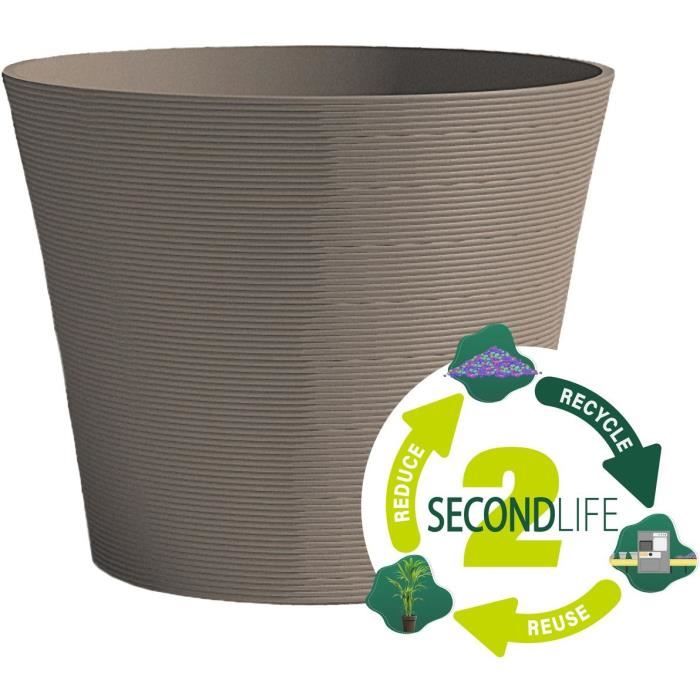 Flowerpot - GARDEN ID - Green Care Sense Taupe - 30 x 27 cm - 10 year warranty - 100% recycled - UV and frost resistant