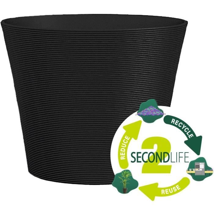 Flowerpot - GARDEN ID - Green Care Sense Black-Anthracite - 50 x 41 cm - 10 year warranty - 100% recycled - UV and frost resistant