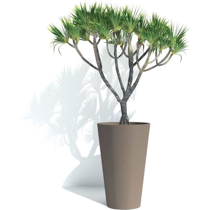 Tall flower pot - GARDEN ID - Green Care Sense Tall Taupe - 55 cm - 10 year warranty - 100% recycled - UV and frost resistant