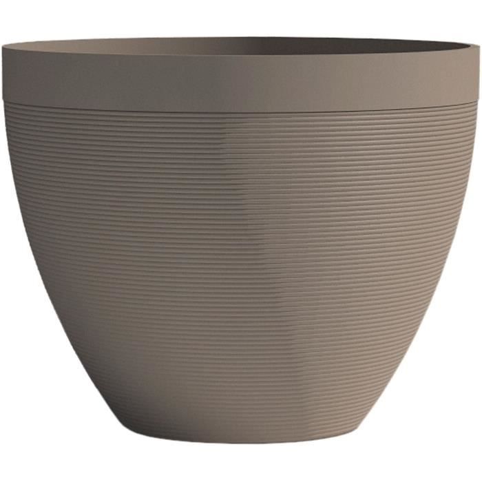 Flowerpot - GARDEN ID - Green Care Impact Taupe - 30 x 26 cm - 10-year guarantee - 100% recycled - UV/frost resistant