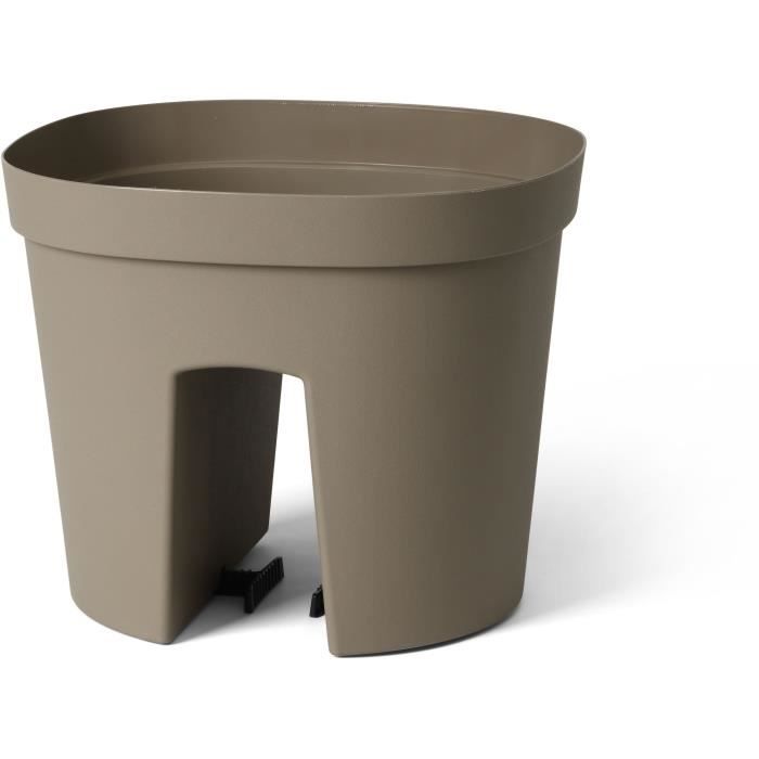 Balustrade pot - GARDEN ID Smile - Taupe 30 cm - Fits all balustrades - Water reserve - recycled and 100% recyclable