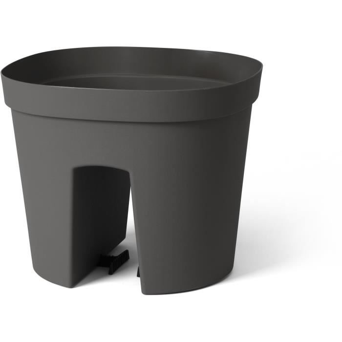 Balustrade pot - GARDEN ID Smile - Anth. 30 cm - Fits all balustrades - Water reserve - recycled and 100% recyclable