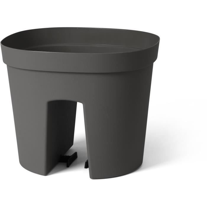 Balustrade pot - GARDEN ID Smile - Anth. 30 cm - Fits all balustrades - Water reserve - recycled and 100% recyclable