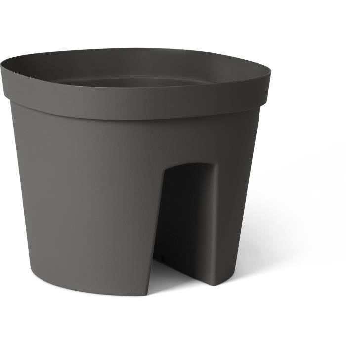 Balustrade pot - GARDEN ID Smile - Anth. 30 cm - Fits all balustrades - Water reserve - recycled and 100% recyclable