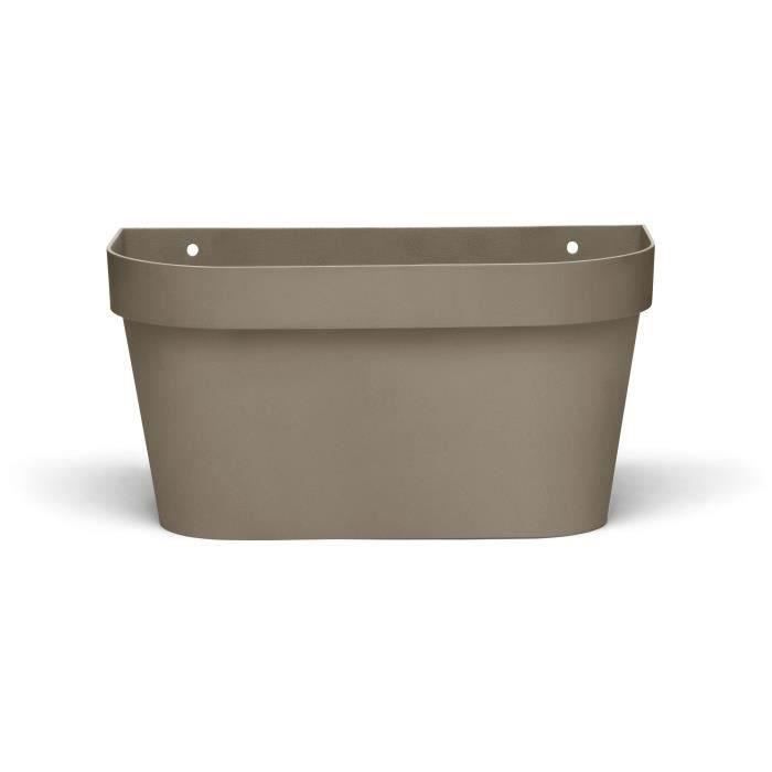 Wall pot - GARDEN ID Star - Taupe 36 x 16 cm - Water reserve with overflow system - Recycled and 100% recyclable