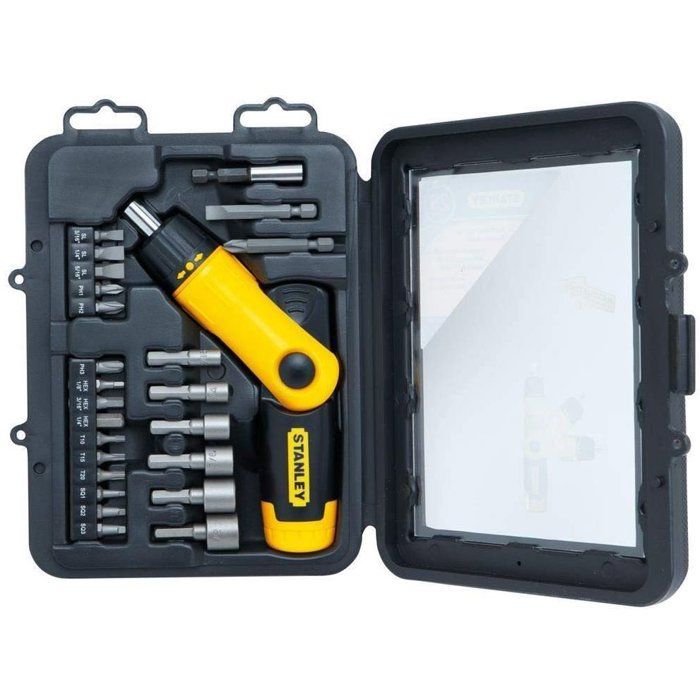 Articulated Pistol Ratchet Bit Screwdriver - 25 pcs