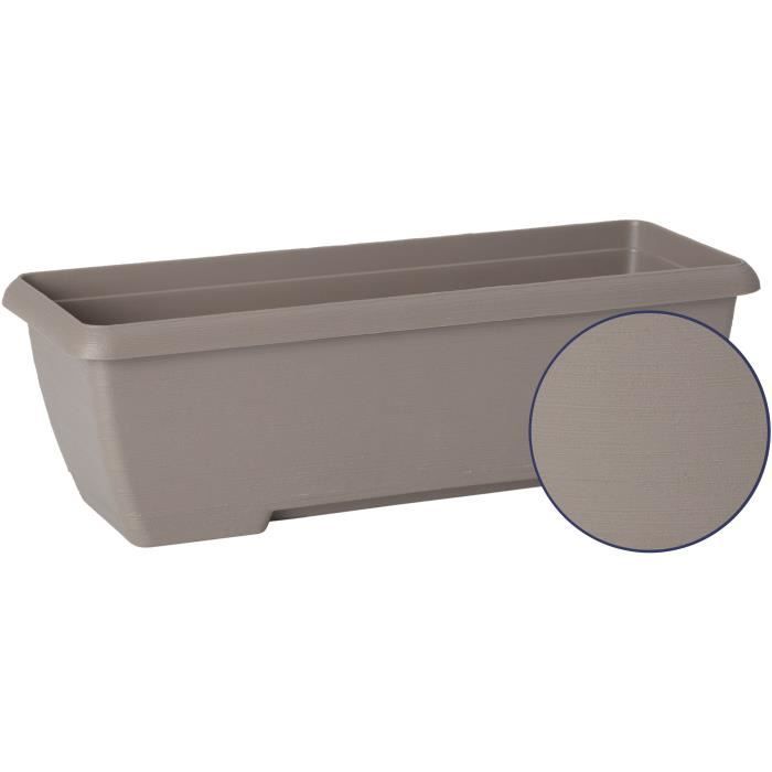 Planter - GARDEN ID Teramo - Taupe 60 cm - Solidity - Integrated water reserve - Recycled & 100% recyclable - Volume for plants