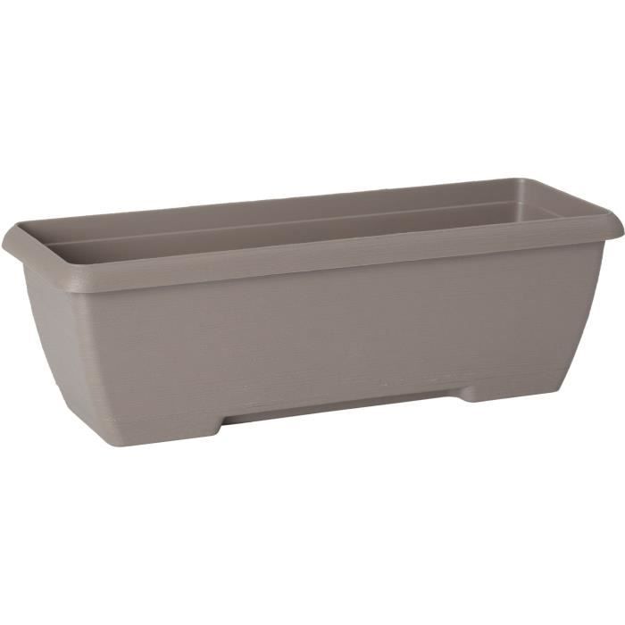Planter - GARDEN ID Teramo - Taupe 60 cm - Solidity - Integrated water reserve - Recycled & 100% recyclable - Volume for plants